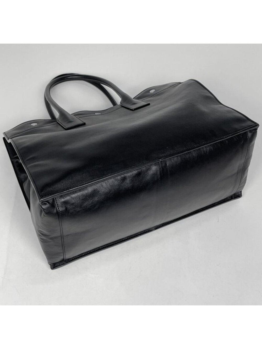 Saint Laurent Yves Rive Gauche Tote Leather Black - Picture 2 of 8